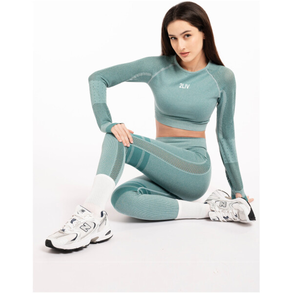 Mint Pro Flex Crop Top Long Sleeve