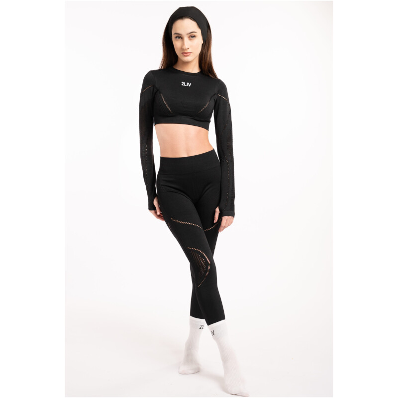 Midnight Super Crop Top Long Sleeve